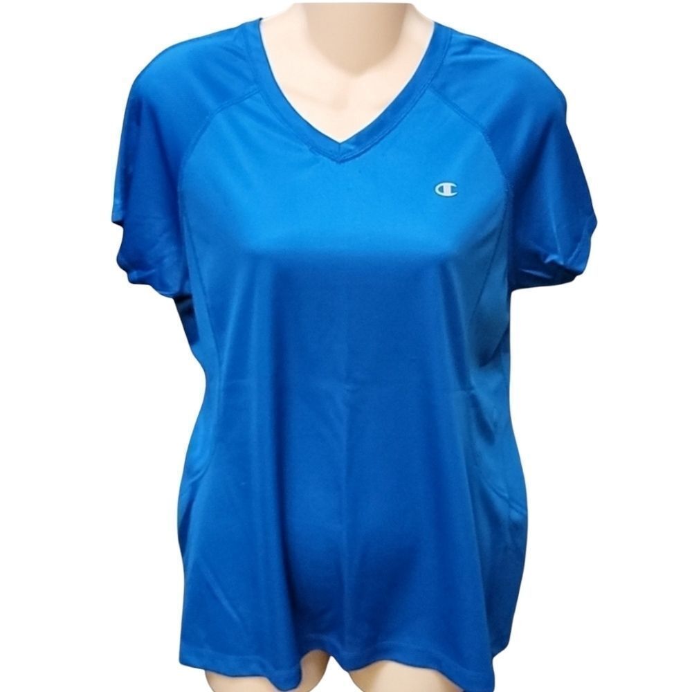 New Champion Double Dry V-Neck Tshirt Blue